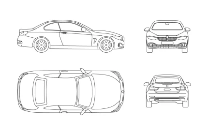 BMW 4 Series 2014 AutoCAD Block