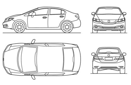 Honda Civic 2014 CAD block