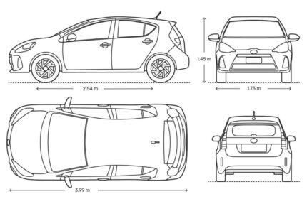 Toyota Pirus C 2012 CAD block