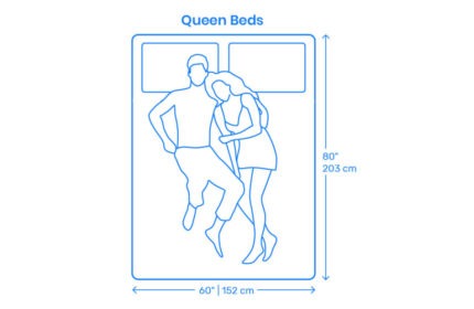 Queen Bed 152x203Cm CAD block