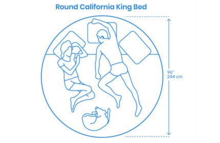 Round California King Bed 244Cm CAD block
