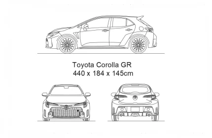 Toyota Corolla GR CAD block