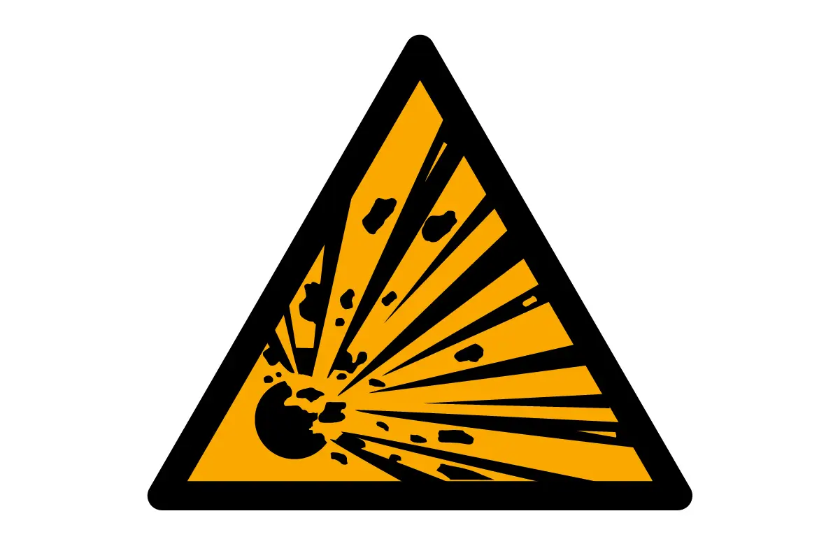 ISO 7010 W002 Explosive Materials Warning Symbol CAD block