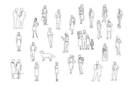 People Standing CAD block