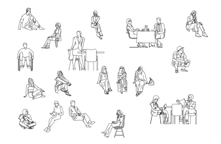 People Sitting CAD blocks