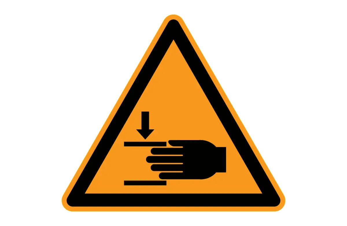 ISO 7010 W024 Crushing of Hands Warning Symbol