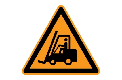 ISO 7010 W014 Forklift Truck and other Industrial Vehicles Warning Symbol