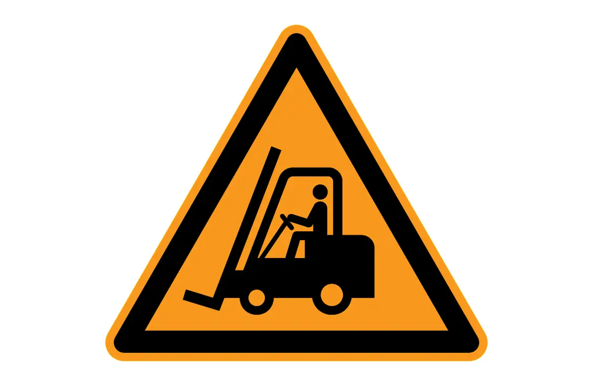 ISO 7010 W014 Forklift Truck and other Industrial Vehicles Warning Symbol