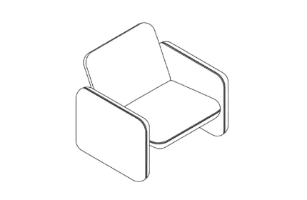 Oversized Arm Chair CAD block