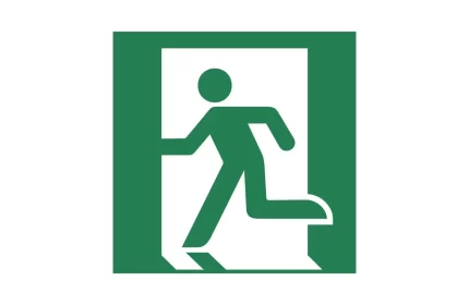 ISO 7010 E001 Exit Left Hand Emergency Sign CAD Block