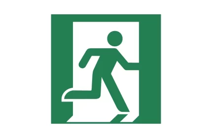 ISO 7010 E002 Exit Right Hand Emergency Sign CAD Block
