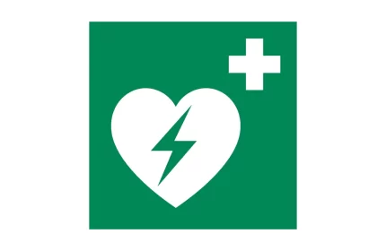 ISO 7010 E010 Automated External Defibrillator Emergency Sign CAD Block
