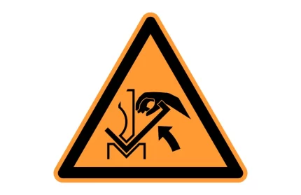 ISO 7010 W031 Hand injury From Rapid Movement Of Workpiece In Press Brake Warning Sign CAD Block