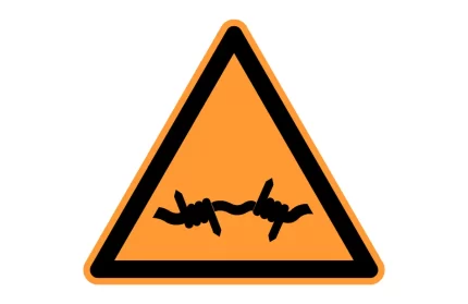 ISO 7010 W033 Barbed Wire Warning Sign CAD Block