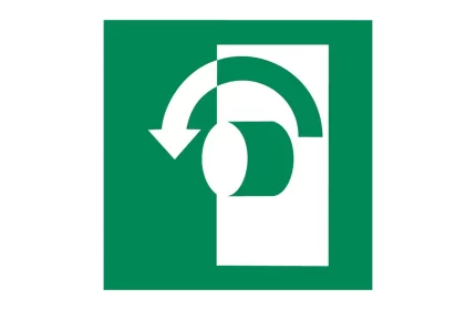 ISO_7010_E018 Turn Anticlockwise Emergency Sign CAD Block