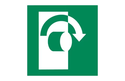 ISO_7010_E019 Turn Clockwise To Open Emergency Sign CAD Block