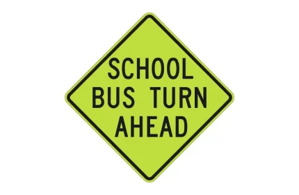 MUTCD S3-2 School Bus Turn Ahead CAD Block