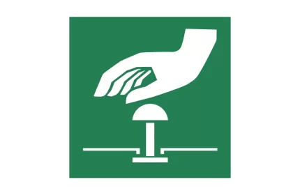 ISO 7010 E020 Stop Button Emergency Sign CAD Block