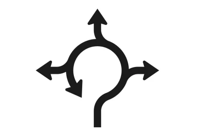 MUTCD Circular Intersection Directional Arrow Sign AutoCAD Block