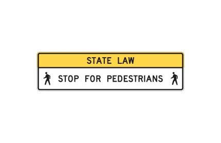 MUTCD R1-9a Sate Law Stop For Pedestrians CAD Block