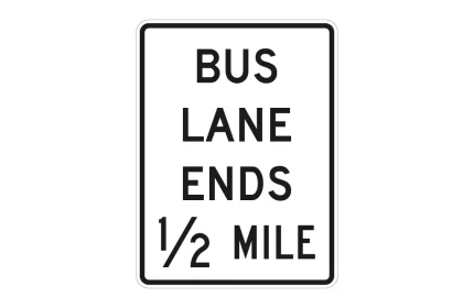 MUTCD R3-12h Bus Lane Ends X Miles Sign CAD Block