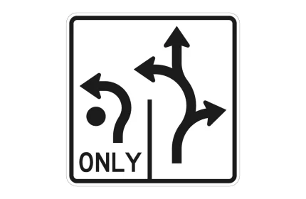 MUTCD R3-8 Circular Intersection Lane Control Sign CAD Block