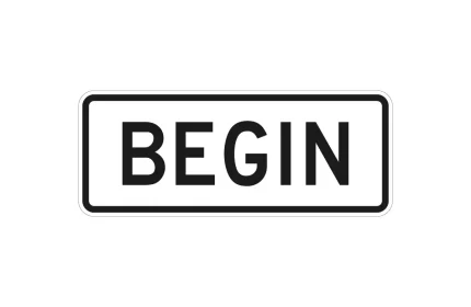 MUTCD R3-9cP Begin Sign CAD Block