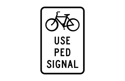 MUTCD R9-5 Bicycles Use Ped Signal Sign CAD Block