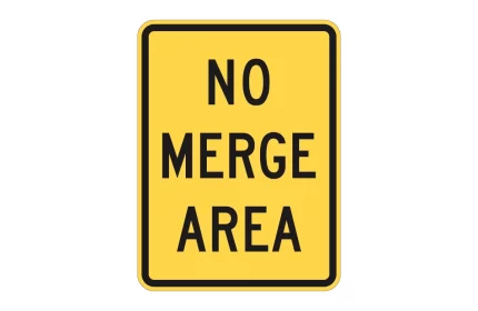 MUTCD W4-5P No Merge Area Sign AutoCAD Block