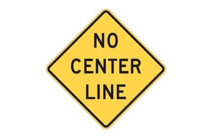 MUTCD W8-12 No Center Line Sign AutoCAD Block