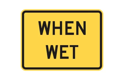 MUTCD W8-5P When Wet Sign AutoCAD Block