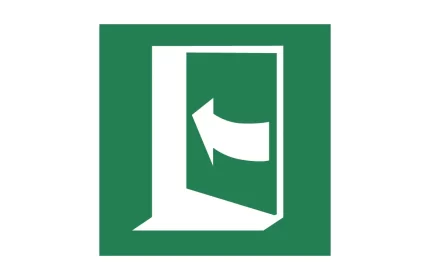 ISO 7010 E022 Pushing Door Left-hand Emergency Sign CAD Block