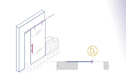 Glass Monorail Sliding Door Autolisp