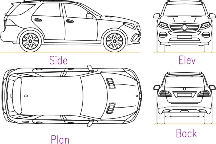 Mercedes-Benz GLE AutoCAD Block