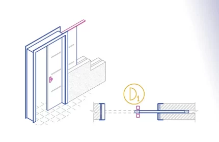 Wood Pocket Single Door CAD Block