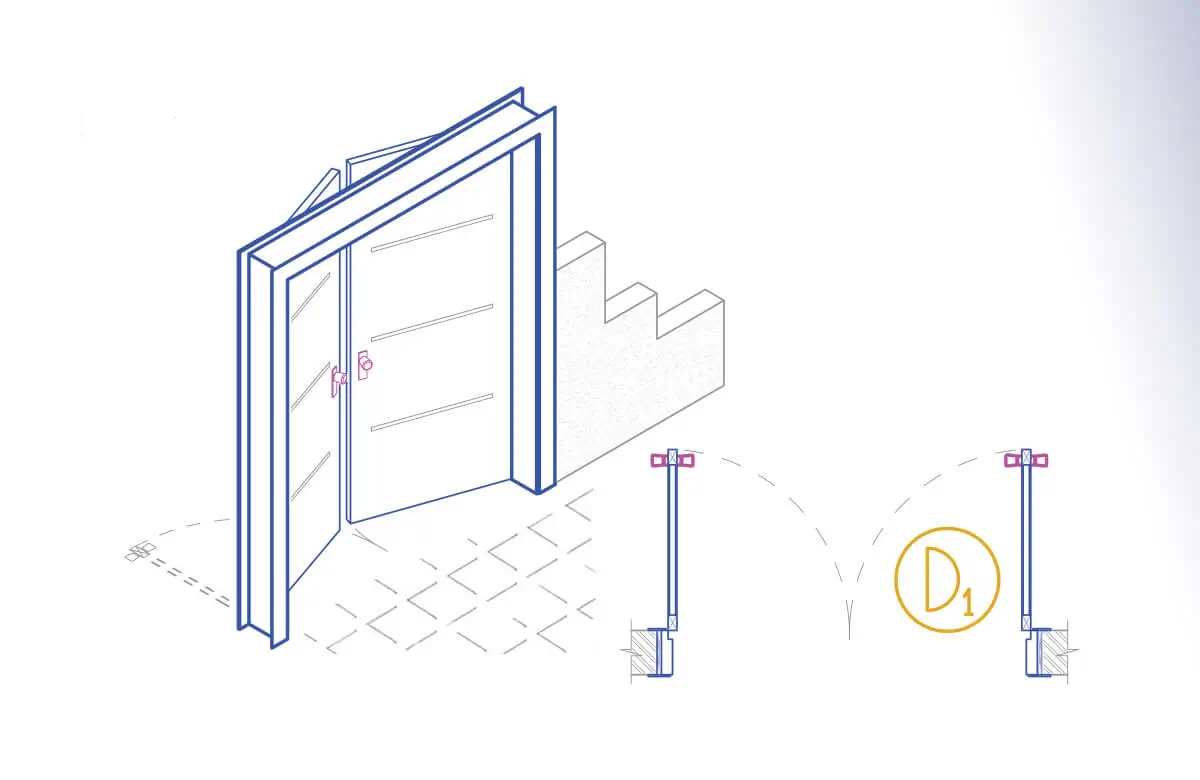 Wood Hinged Double Door Autolisp