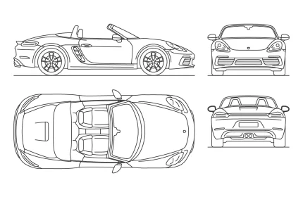 Audi 718 Boxster Car CAD Block
