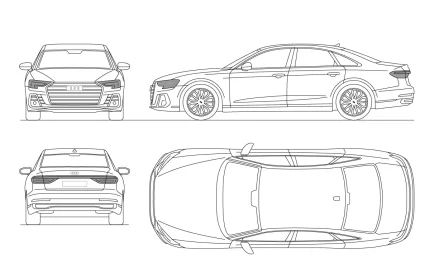 Audi A8 CAD Block