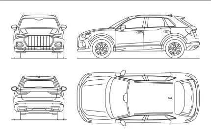 Audi Q3 F3 Car CAD Block