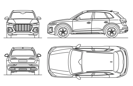 Audi Q5 FY Car AutoCAD Block