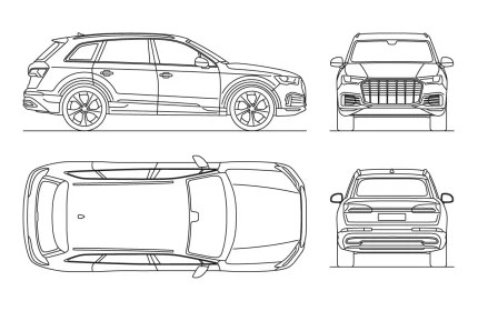 Audi Q7 4M Car CAD Block