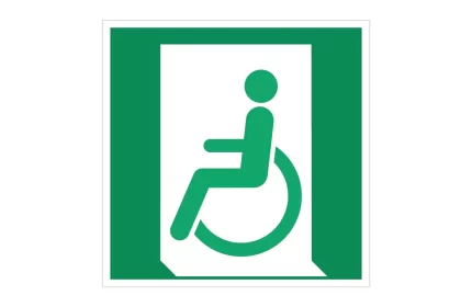 ISO 7010 E026 Emergency exit for people unable to walk or with walking impairment Sign CAD Block