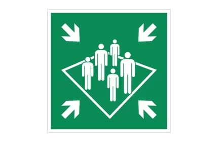 ISO 7010 E032 Shipboard Assembly Station Sign CAD Block