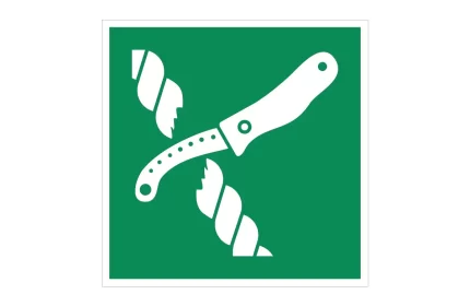 ISO 7010 E035 Liferaft Knife Sign CAD Block