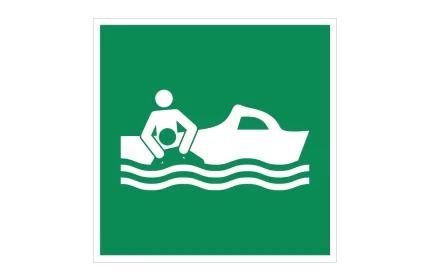 ISO 7010 E037 Rescue Boat Sign CAD Block