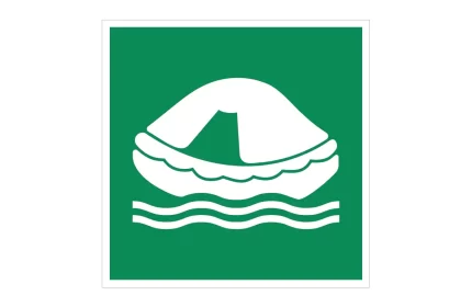 ISO 7010 E038 Liferaft Sign CAD Block