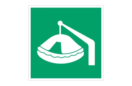 ISO 7010 E039 Davit-launched Liferaft Sign CAD Block