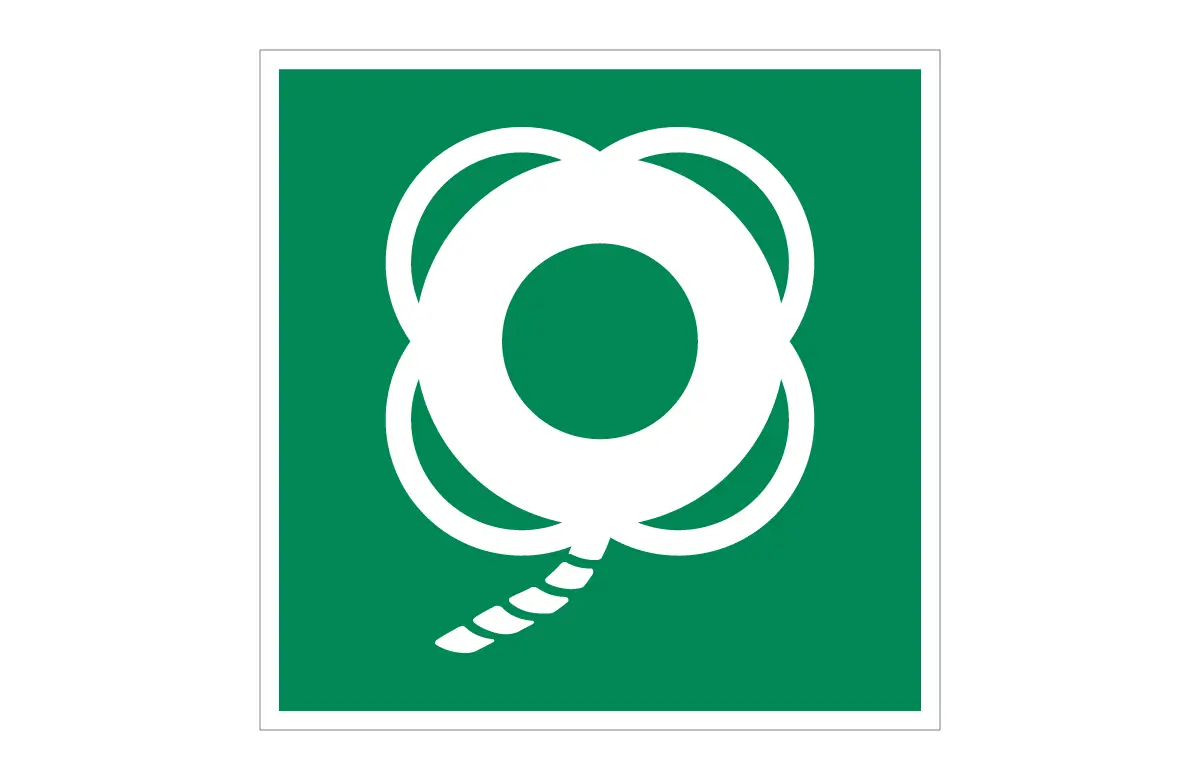 ISO 7010 E041 Lifebuoy With Line Sign CAD Block