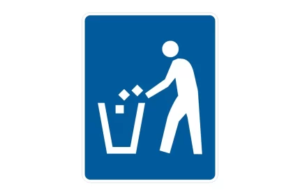 MUTCD D9-4 Litter Container Sign CAD Block