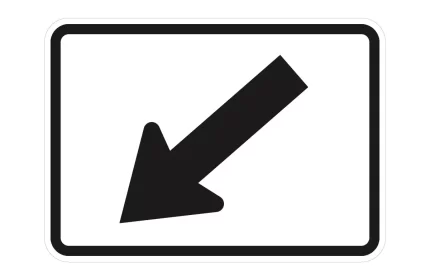 MUTCD M06-2a Directional Arrow Diagonal Down Sign CAD Block